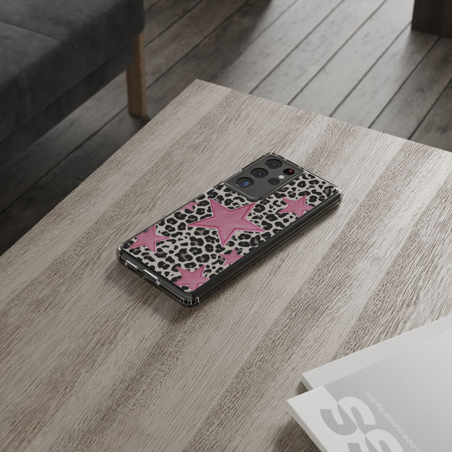 Pink Star Leopard Clear Impact Phone Case