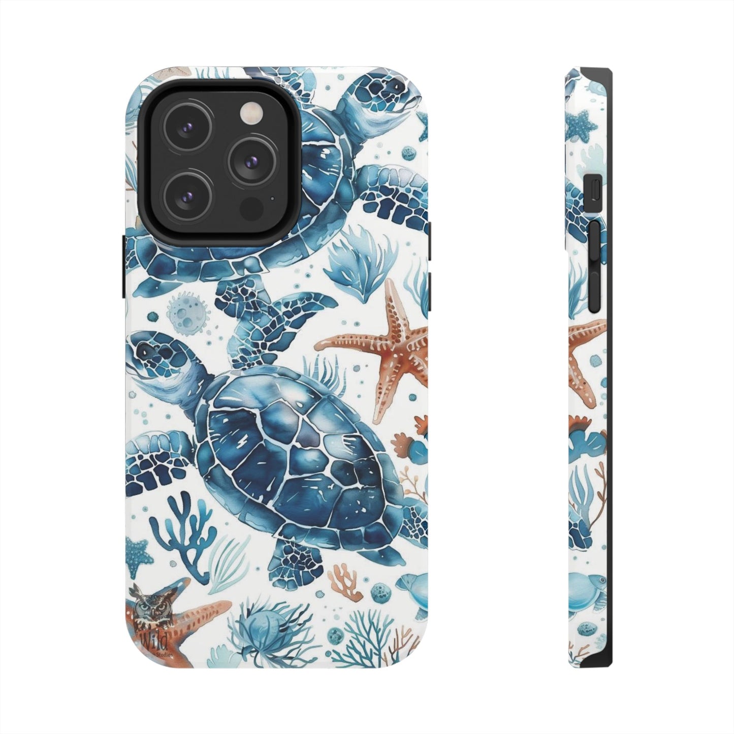 Sea Turtle Tough Phone Case — Blue Ocean Marine Life Protective Cover