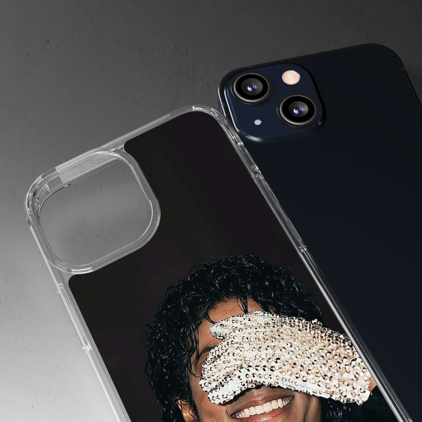 Michael Jackson Smiling Portrait Clear Phone Case — Retro Pop Icon Design