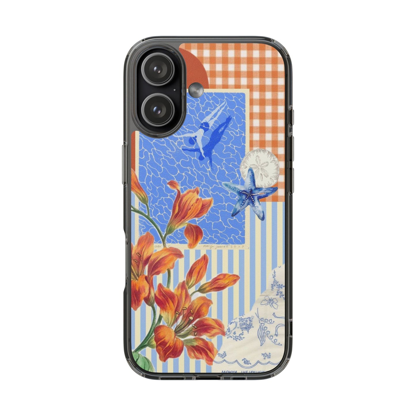 Floral Patchwork Clear Impact-Resistant Phone Case