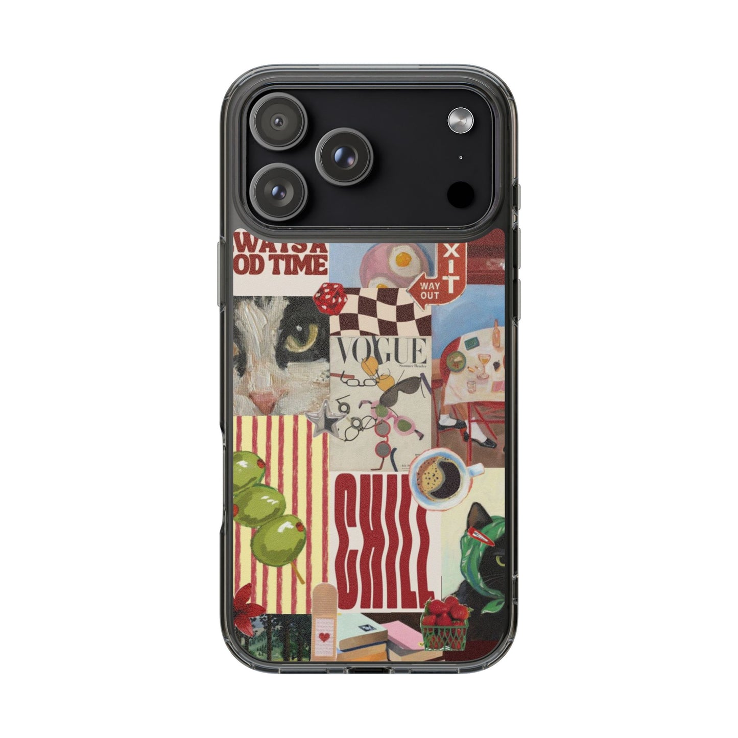 Collage Vintage Aesthetic Clear Impact-Resistant Phone Case