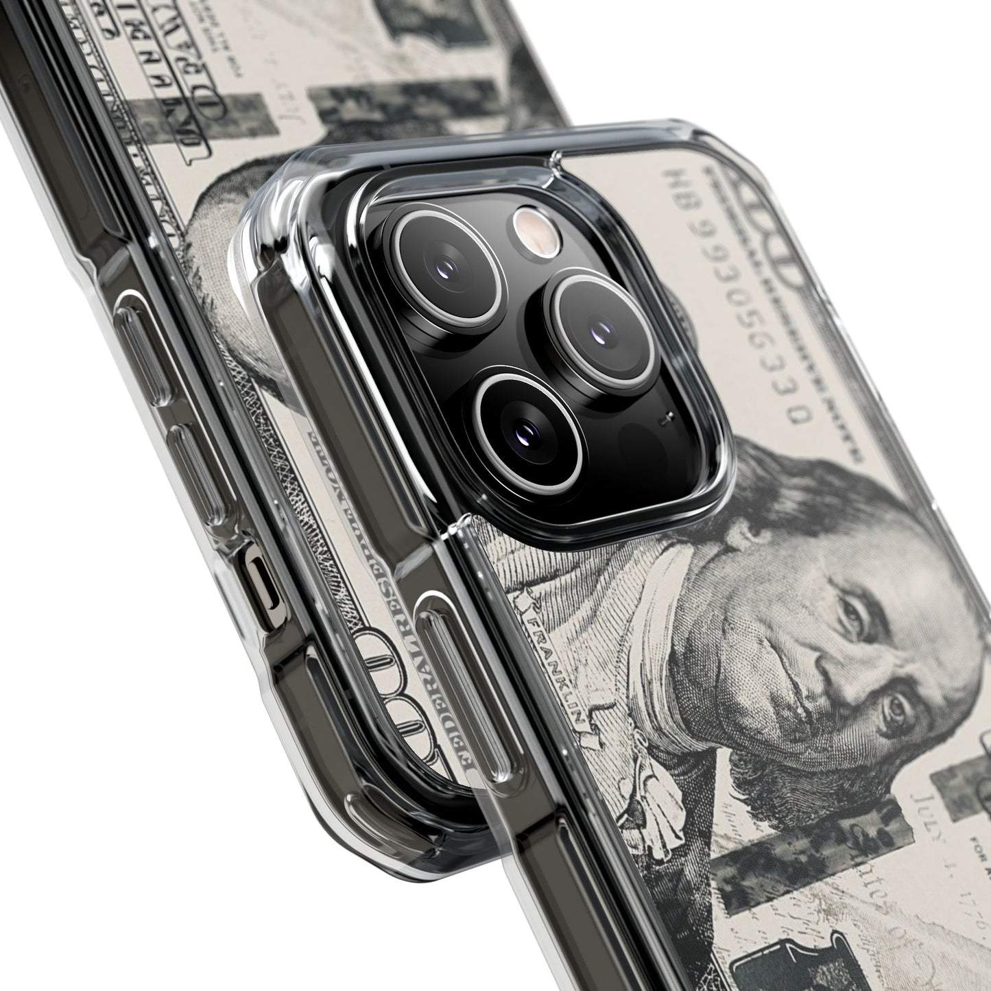 Clear Magnetic Phone Case — Hundred Dollar Bill Design