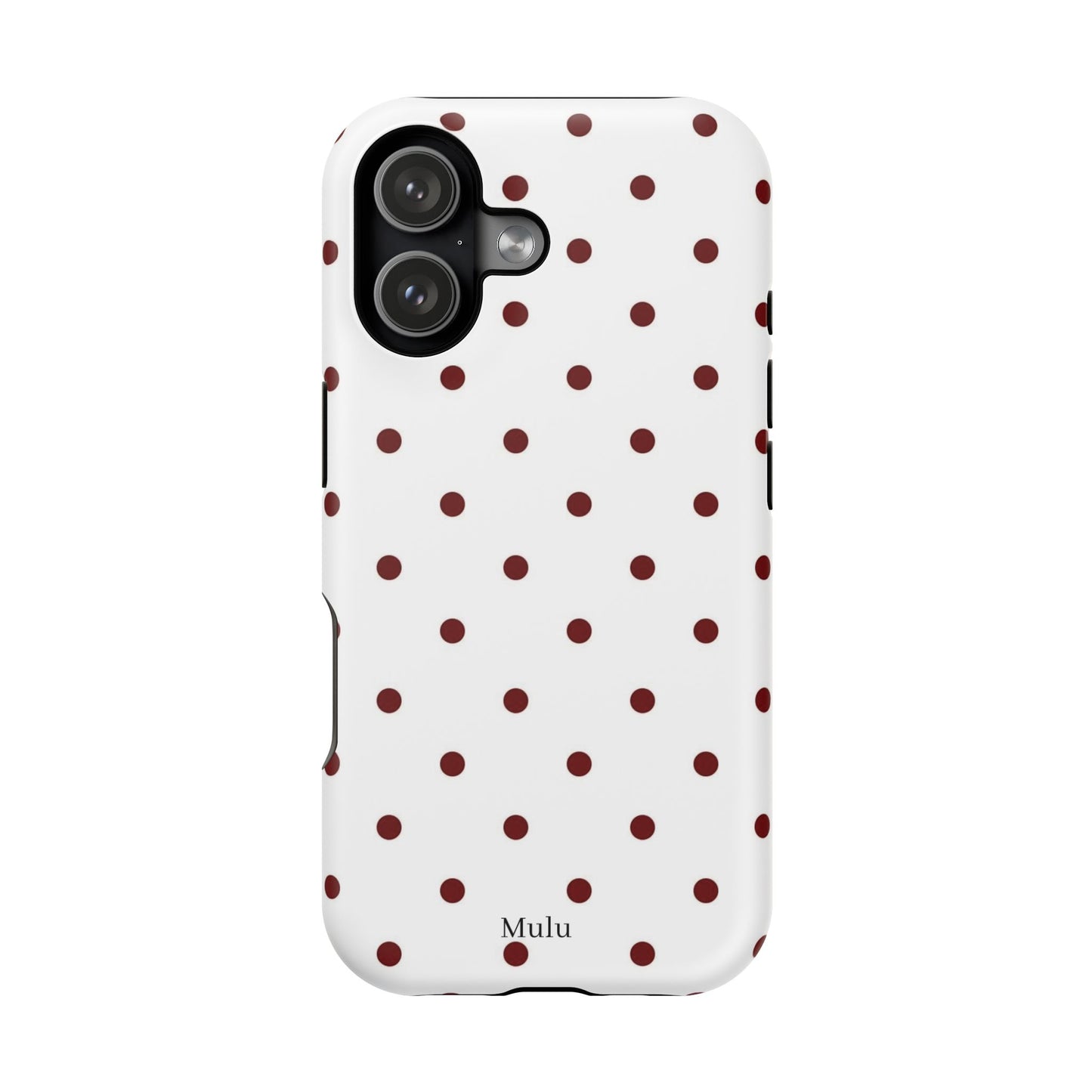 Polka Dot Magnetic Impact-Resistant Phone Case — Red Dots on White