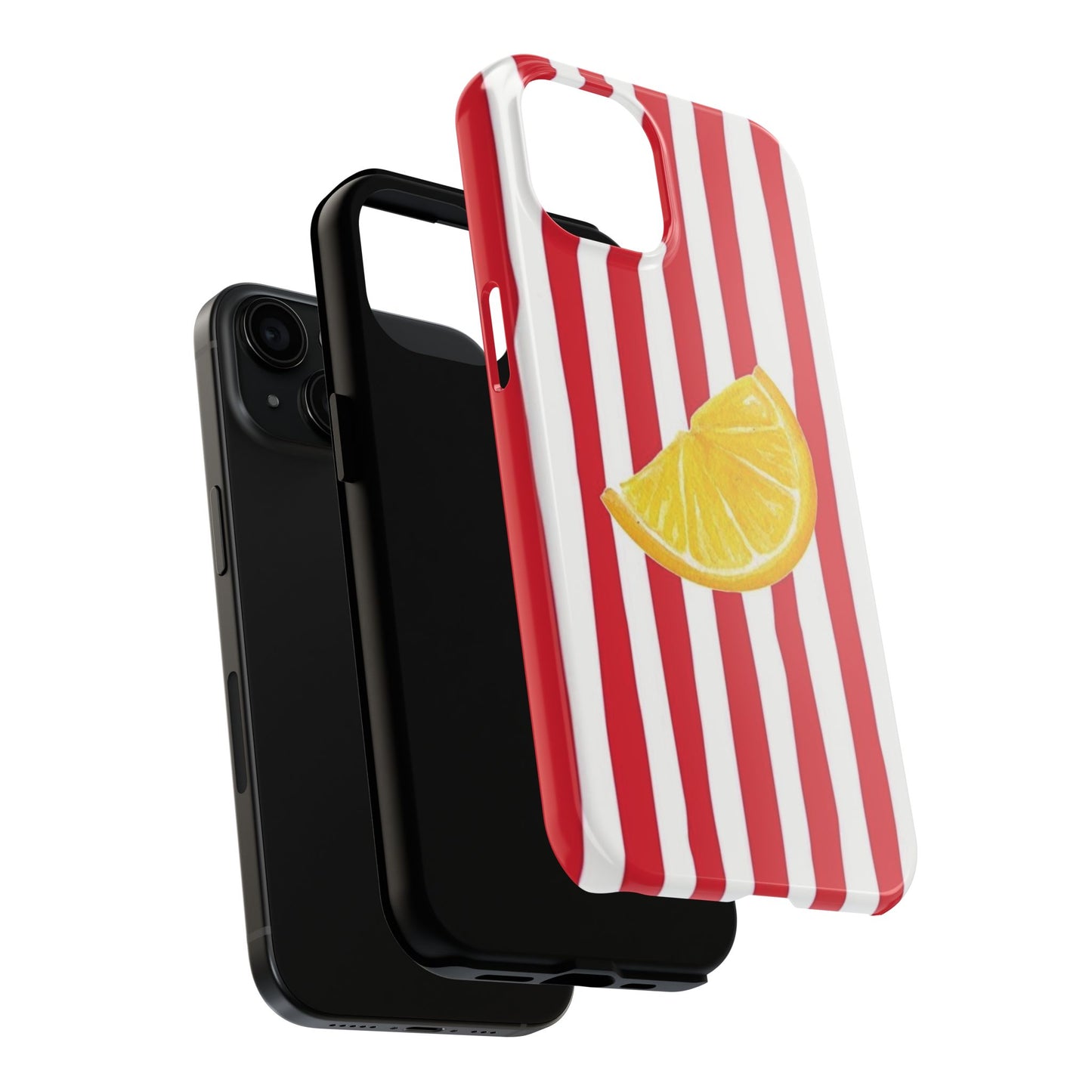 Lemon Slice Red & White Stripe Tough Phone Case
