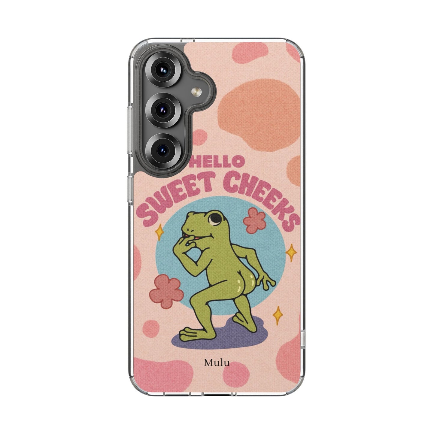 Clear Impact Phone Case — "Hello Sweet Cheeks" Retro Frog Design