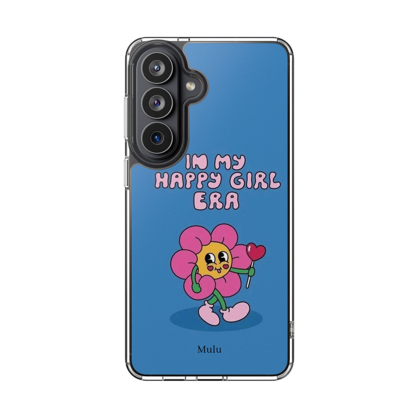 Clear Impact-Resistant Phone Case — “I’m My Happy Girl Era” Cute Flower Design
