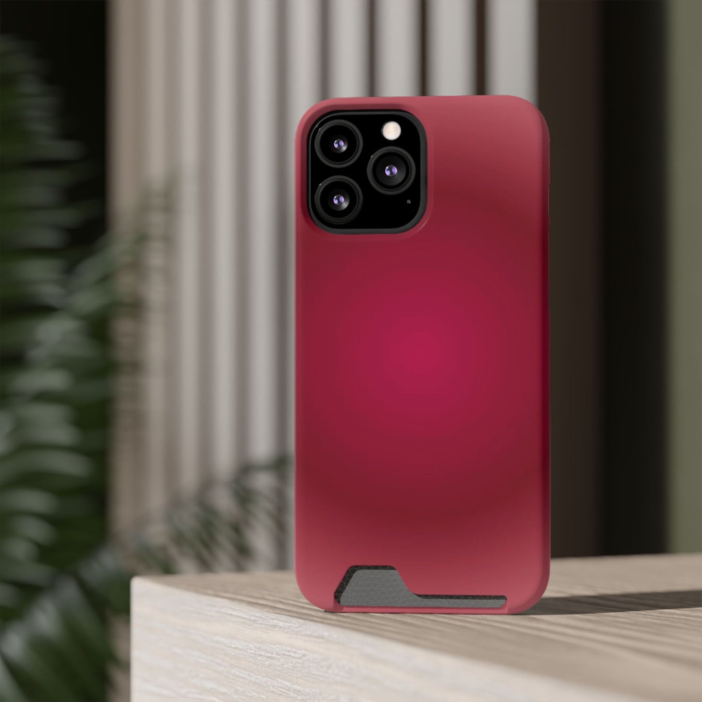 Slim Card-Holder Phone Case — Magnetic Red Wallet Cover
