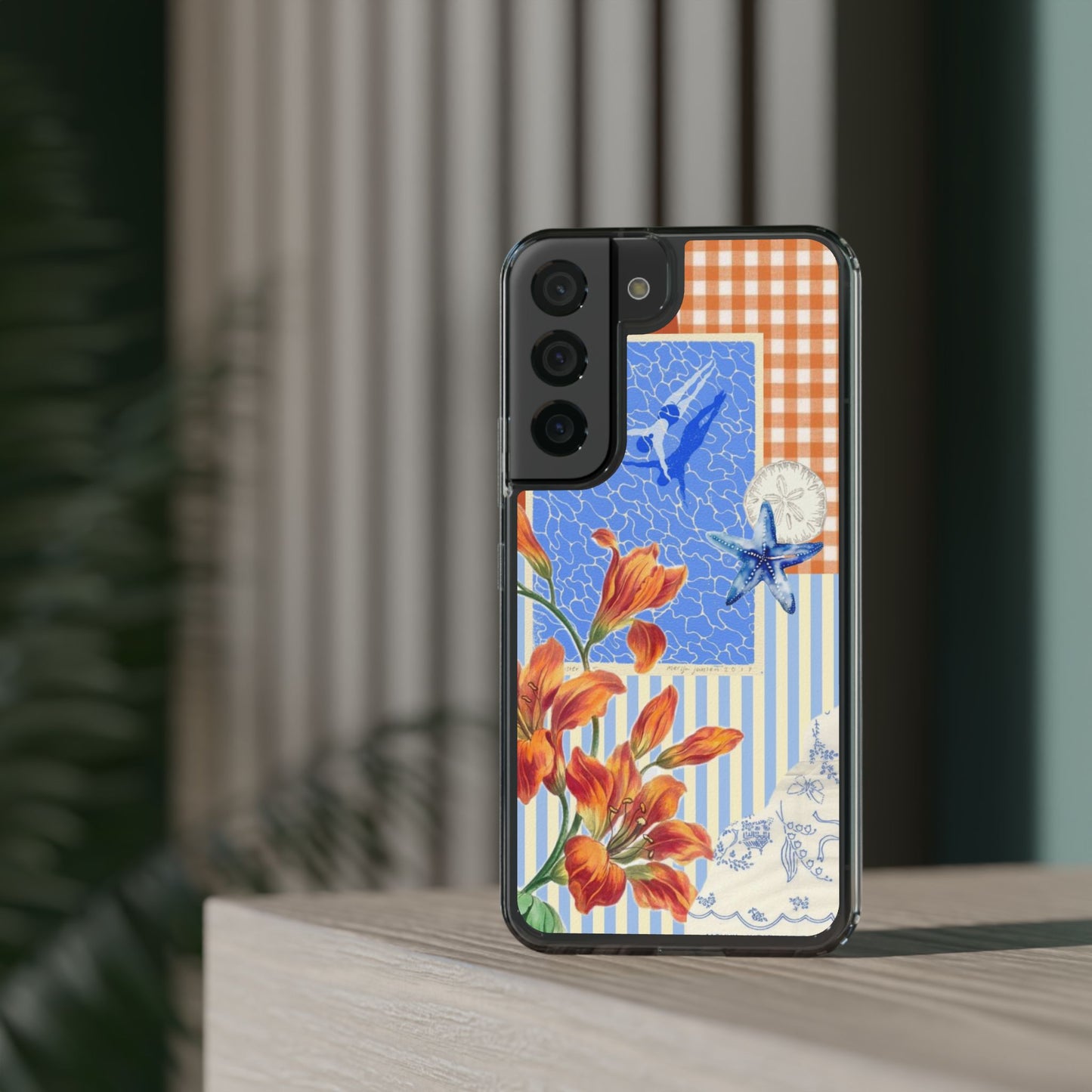 Floral Patchwork Clear Impact-Resistant Phone Case