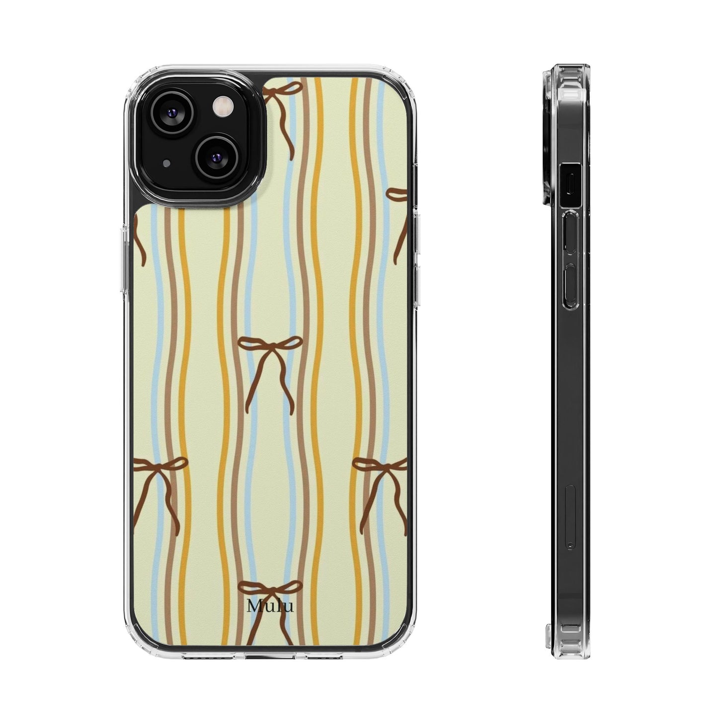 Ballet Ribbon Stripe Clear Impact Phone Case — Pastel Yellow Protective Cover