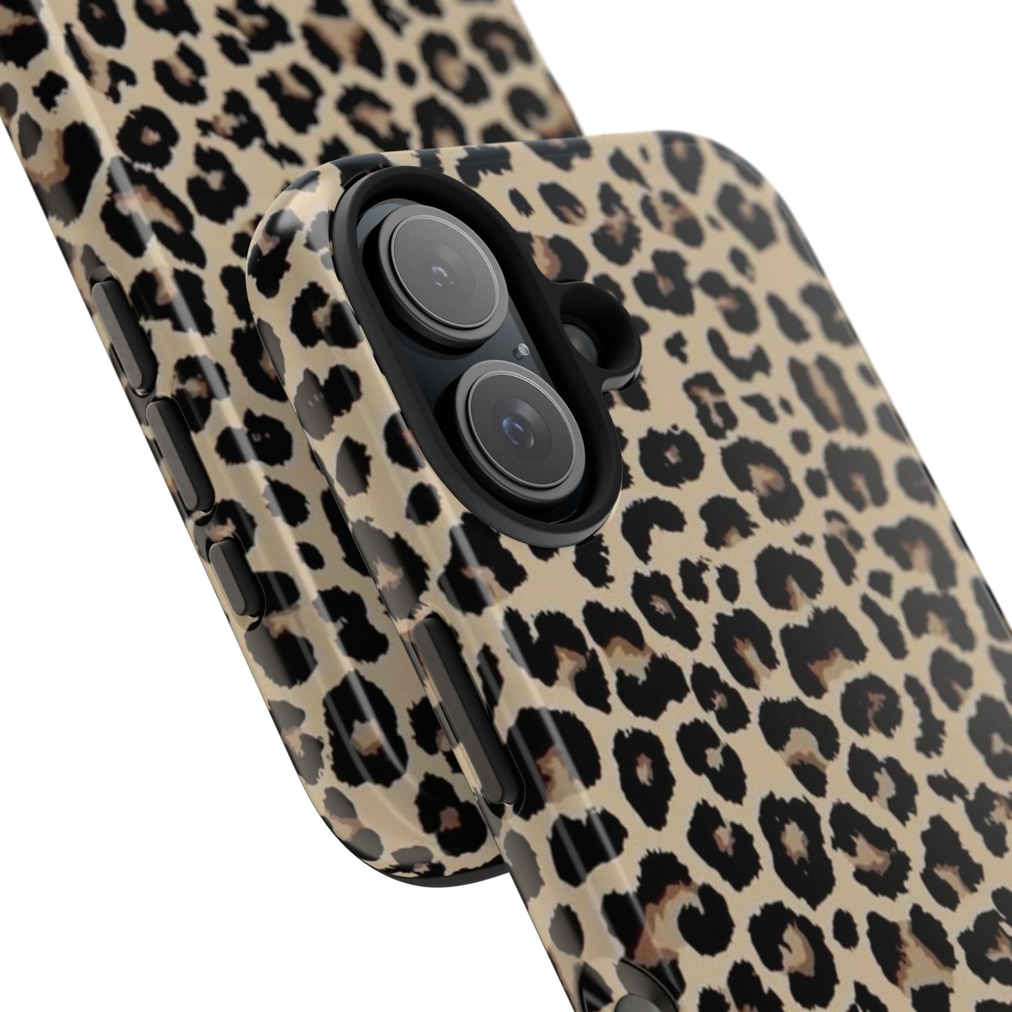 Leopard Print Tough Phone Case — Durable Protective iPhone Cover