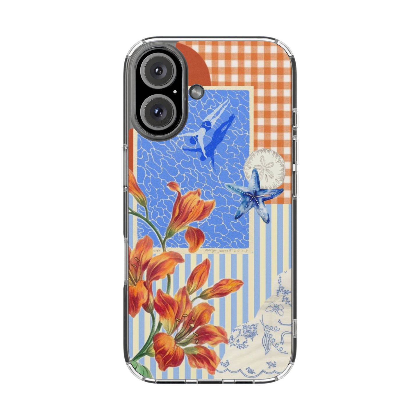 Floral Patchwork Clear Impact-Resistant Phone Case