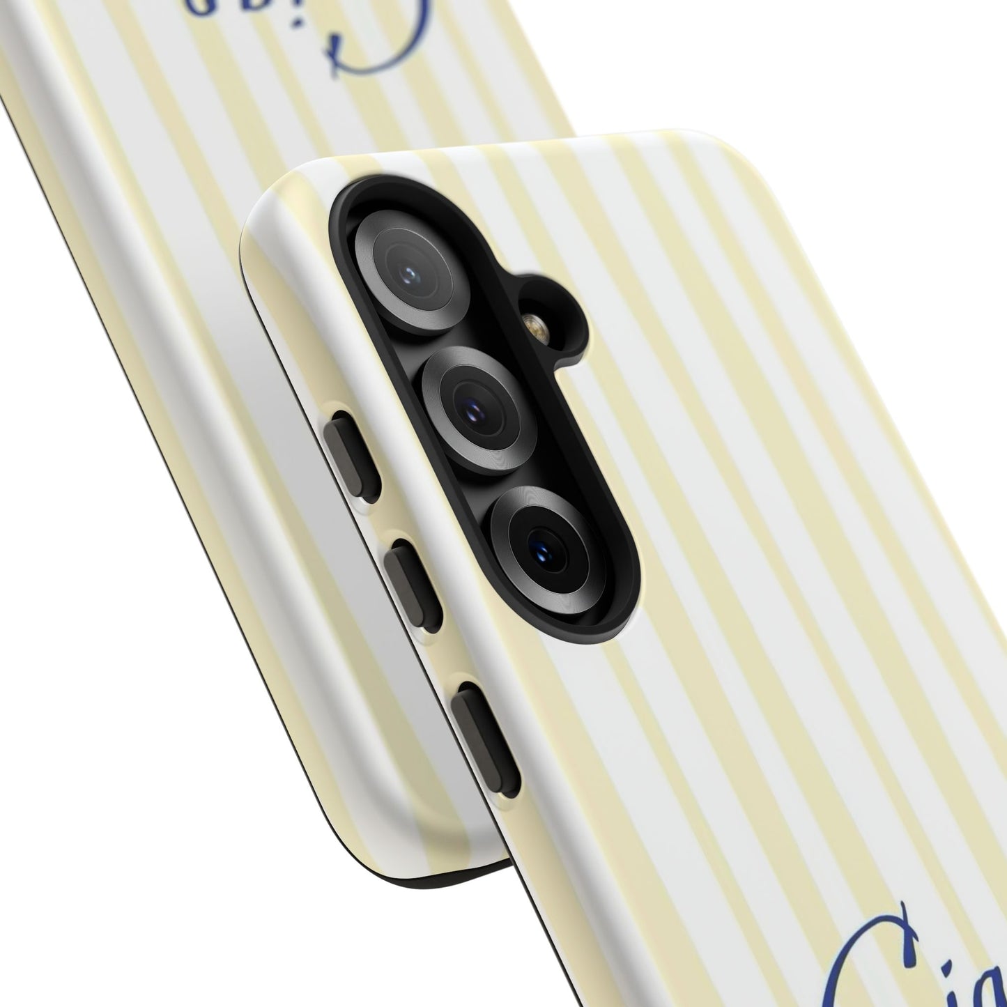Ciao Bella Phone Case – Striped Elegant Italian Script Protective Cover