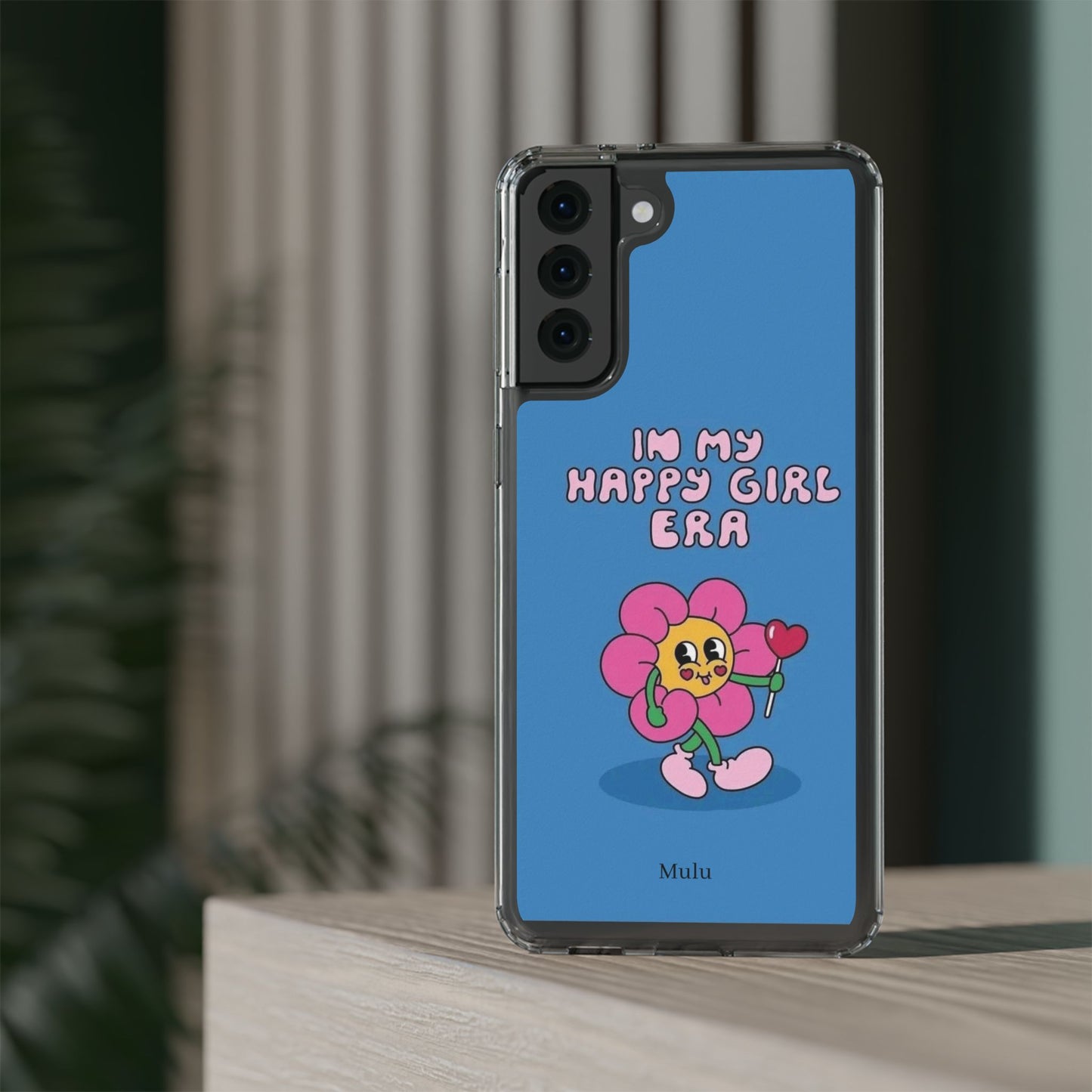 Clear Impact-Resistant Phone Case — “I’m My Happy Girl Era” Cute Flower Design
