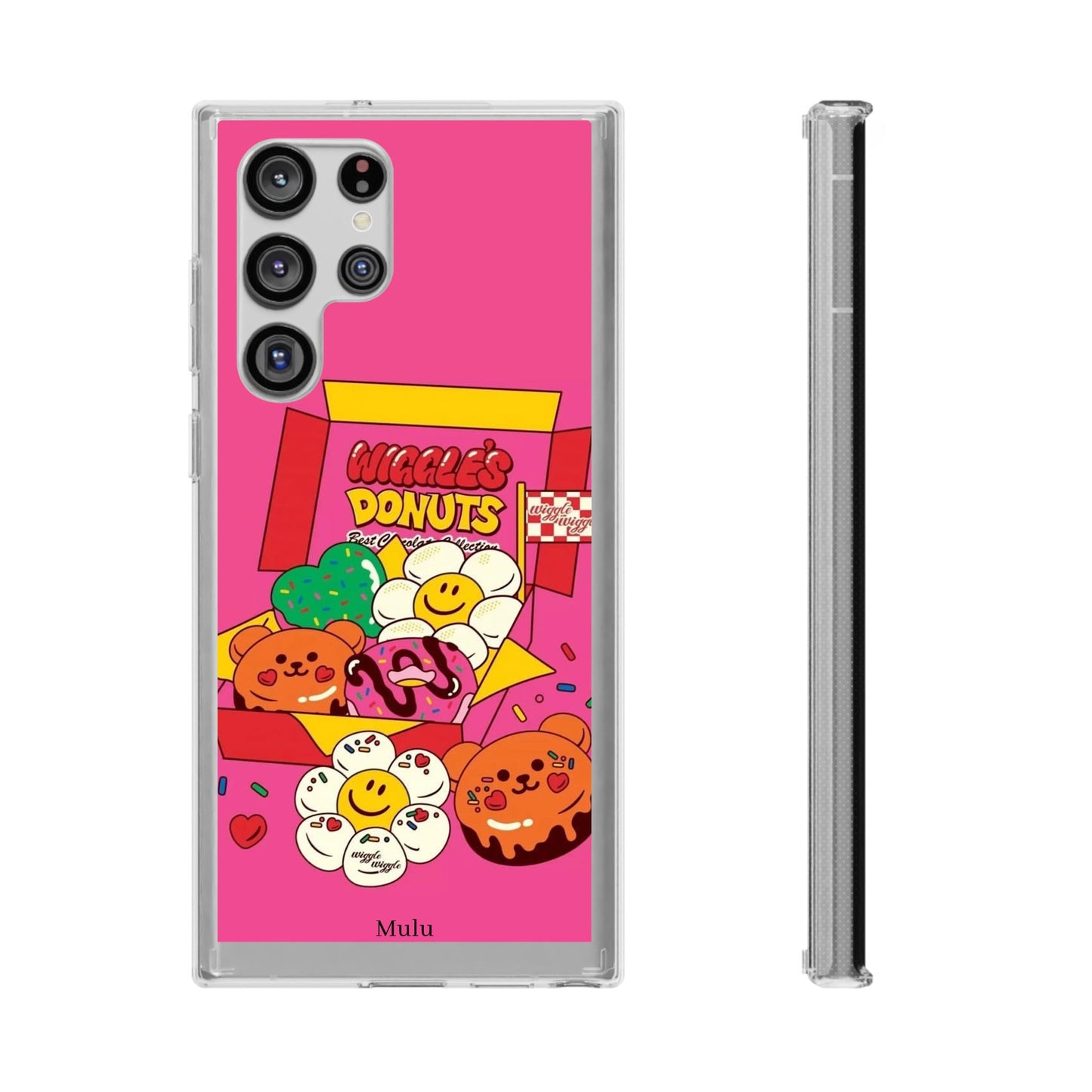 Donut Box Cute Phone Case — Clear Impact‑Resistant iPhone Cover with Smiling Donuts