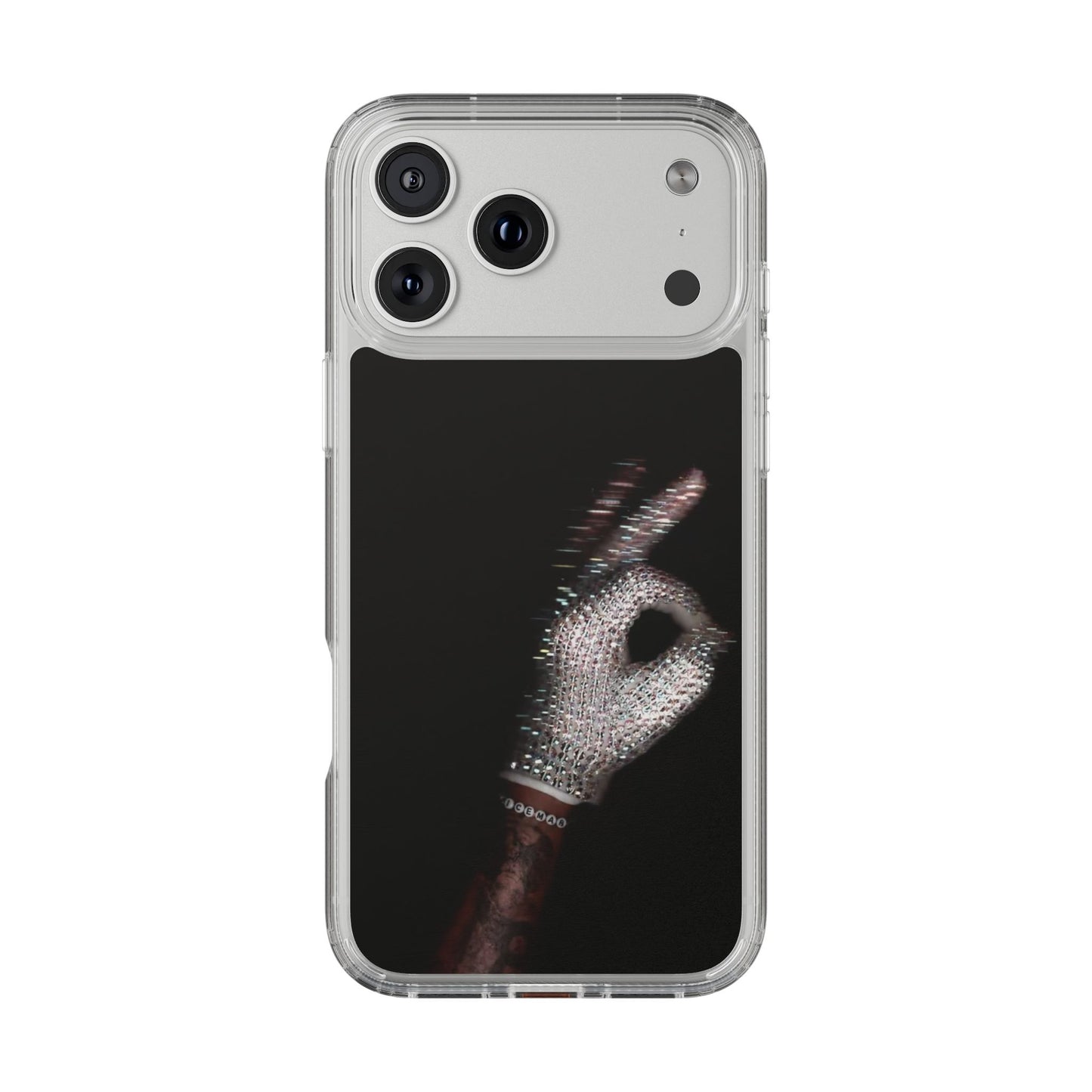 Diamond Glove OK Hand Clear Phone Case