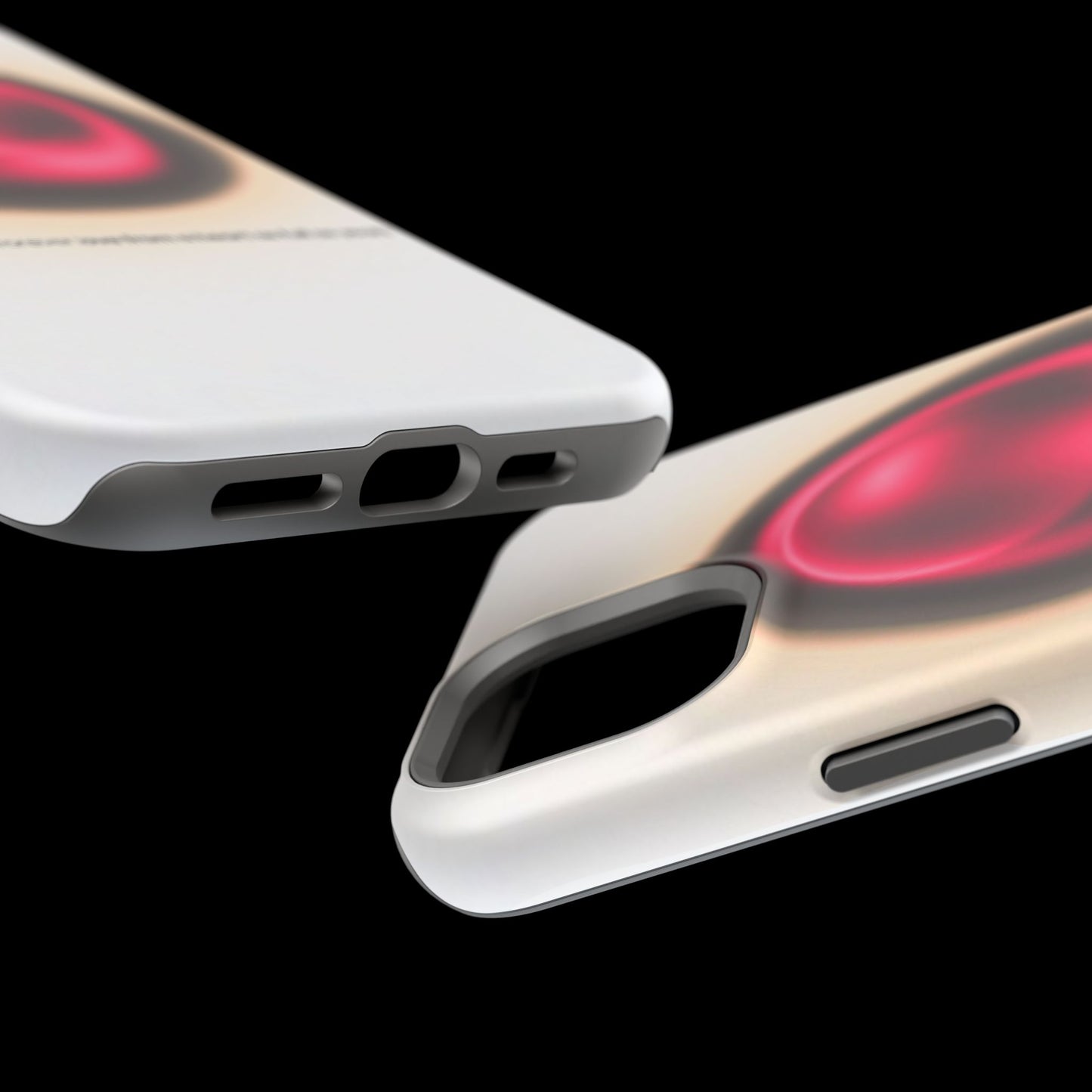 Protective Phone Case — Red Pearl Heart Design with 'You deserve a forever love' Text