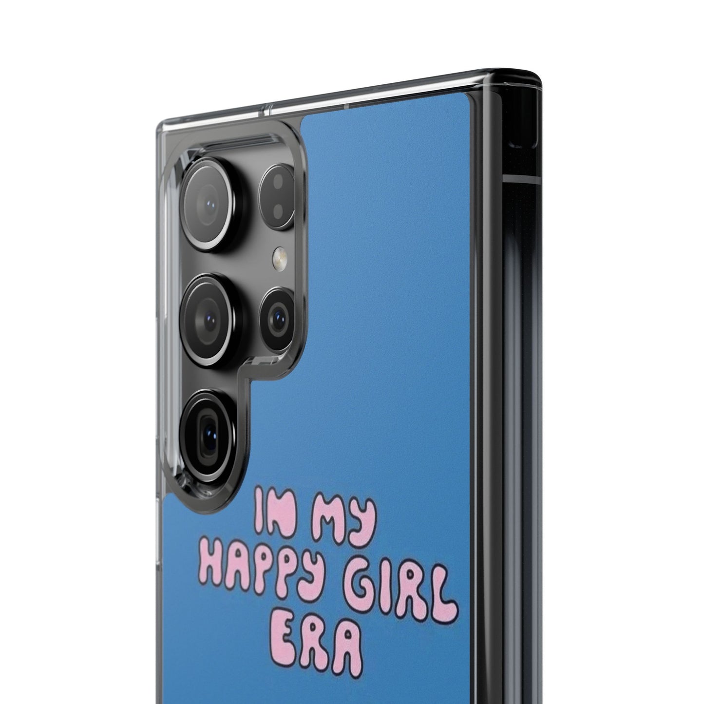 Clear Impact-Resistant Phone Case — “I’m My Happy Girl Era” Cute Flower Design