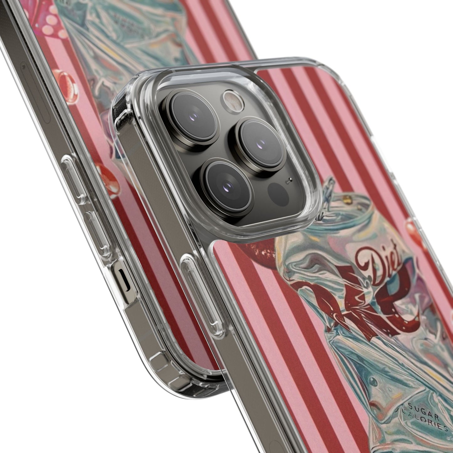 Diet Cola Crush Clear Phone Case – Retro Soda Pop Design