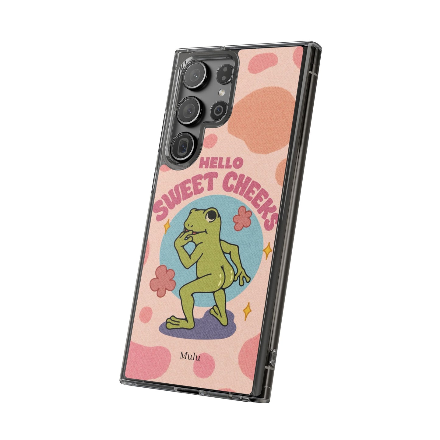 Clear Impact Phone Case — "Hello Sweet Cheeks" Retro Frog Design