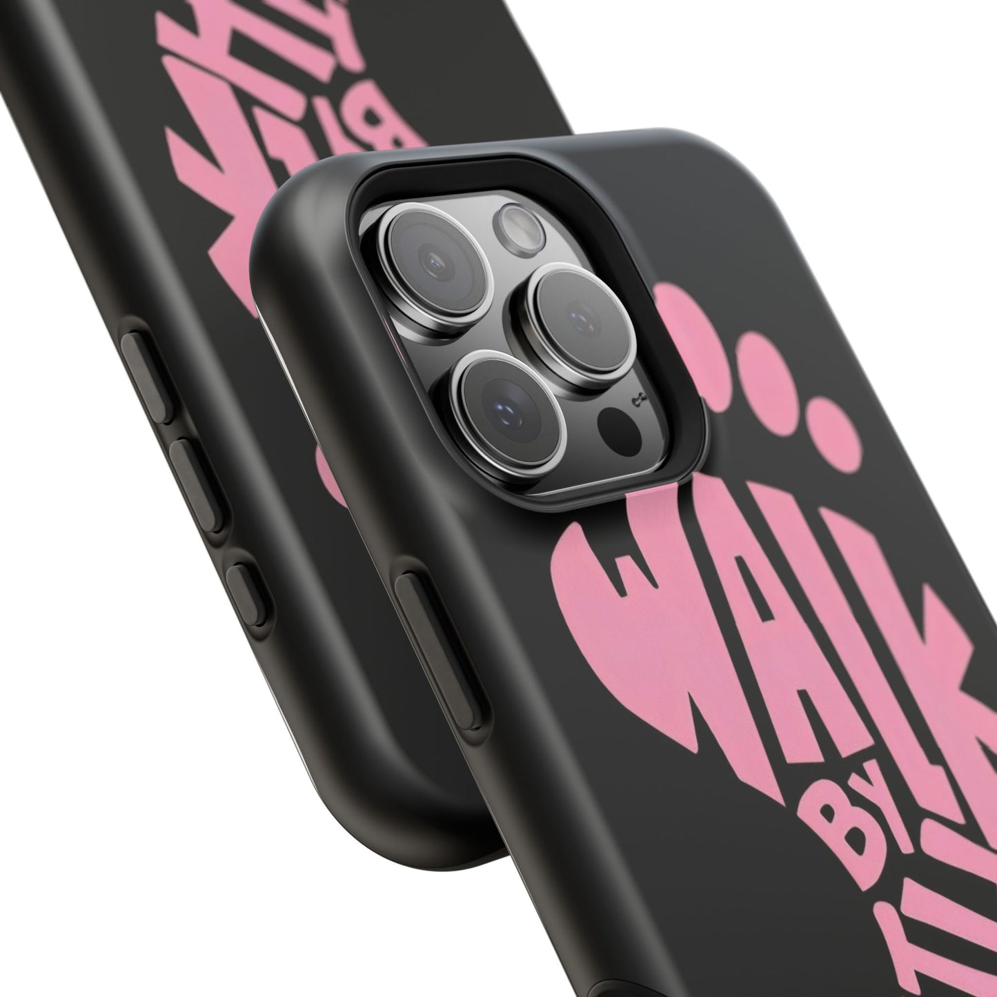 Phone Case — "Walk By Faith" Pink Footprint Magnetic Impact-Resistant Case