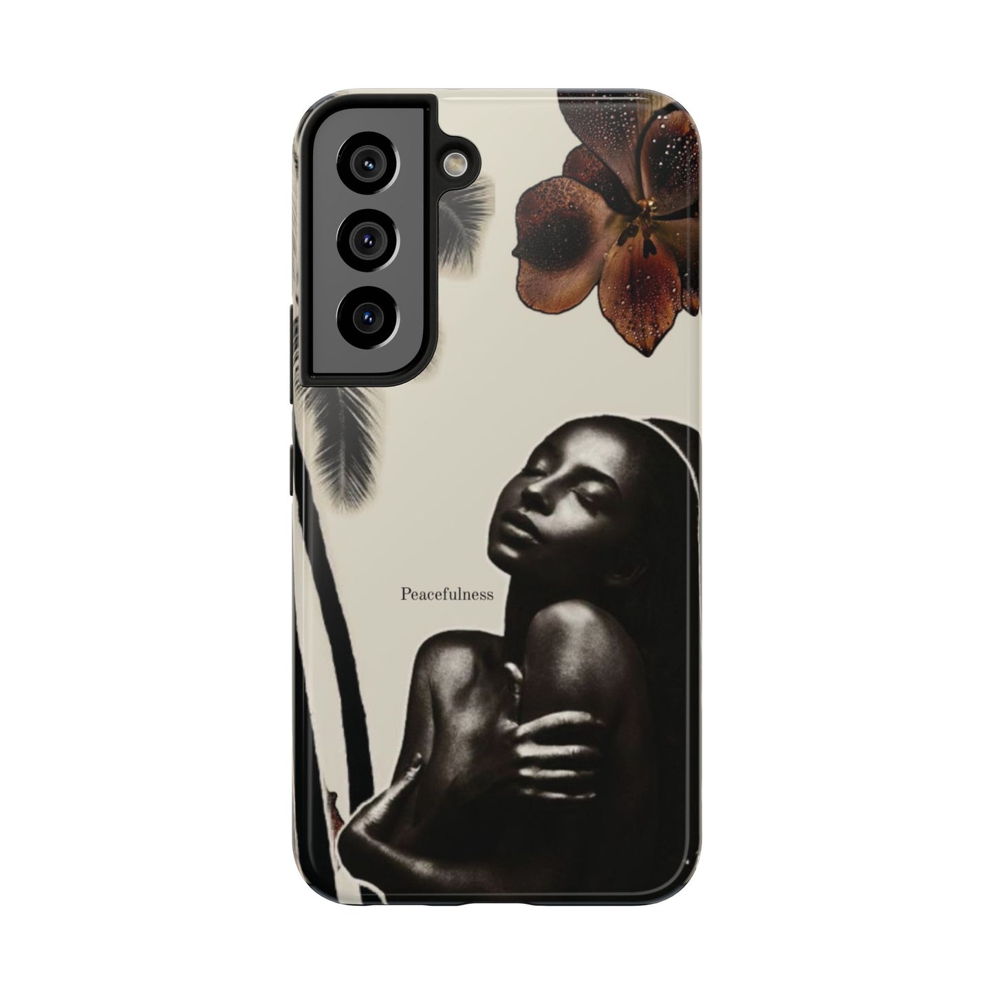 Tough Phone Case — "Peacefulness" Artistic Black Woman Floral Design