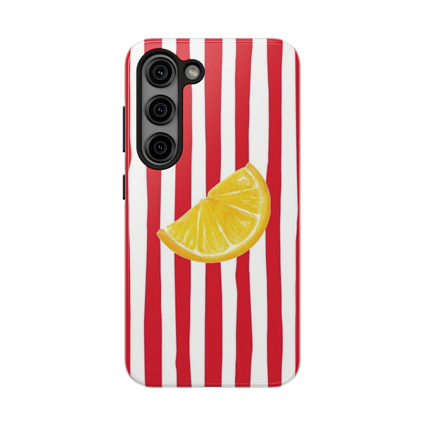 Lemon Slice Red & White Stripe Tough Phone Case