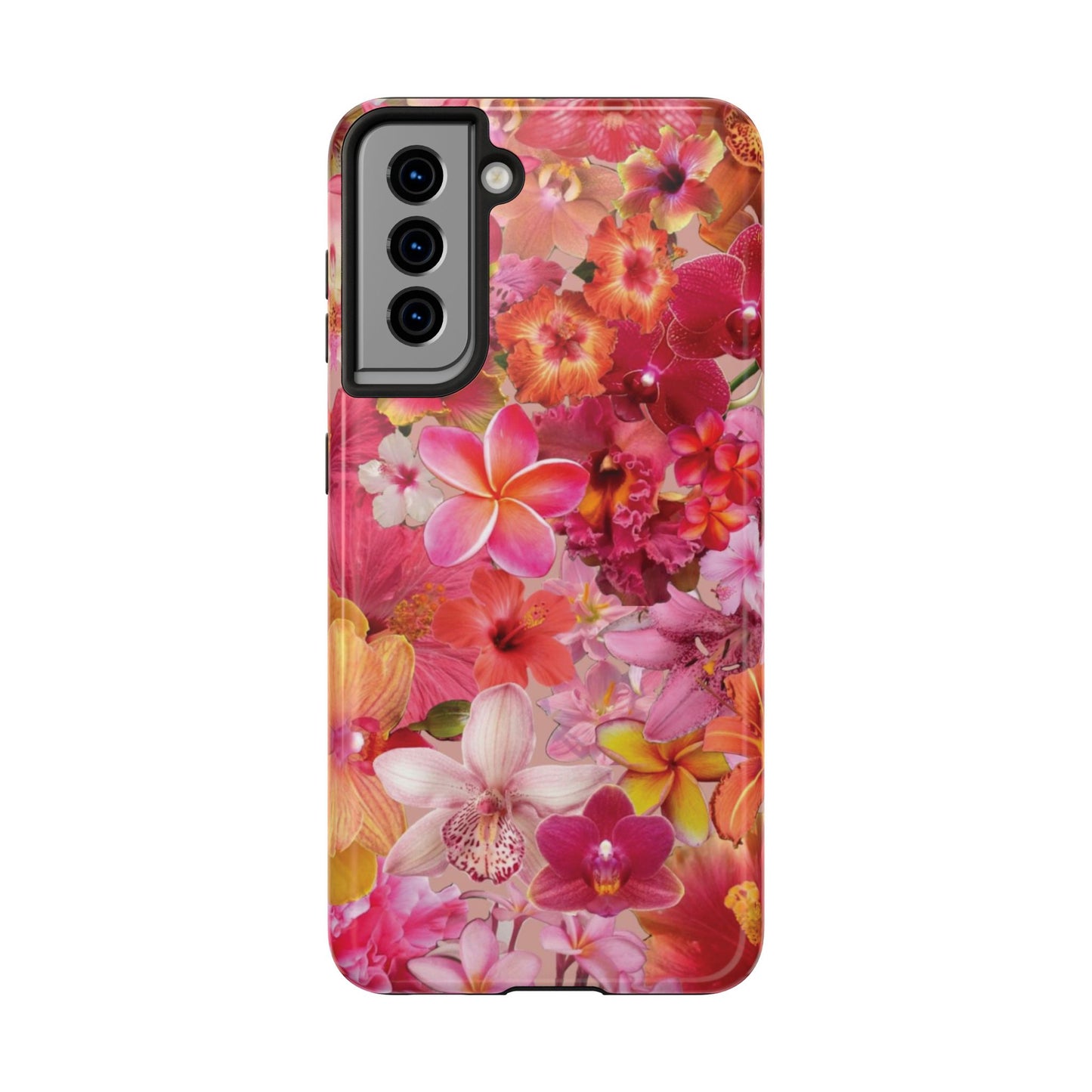 Tough Phone Case — Pink Tropical Floral Orchids Phone Cover