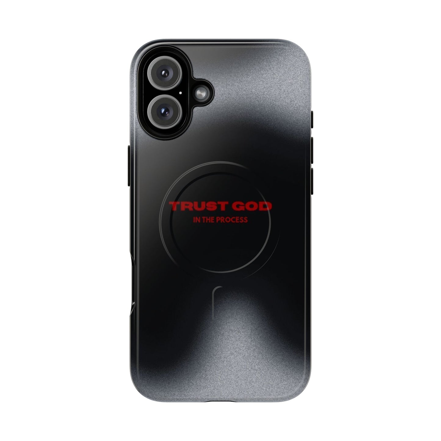 MagSafe Phone Case — "Trust God in the Process" Black Magnetic Tough Case