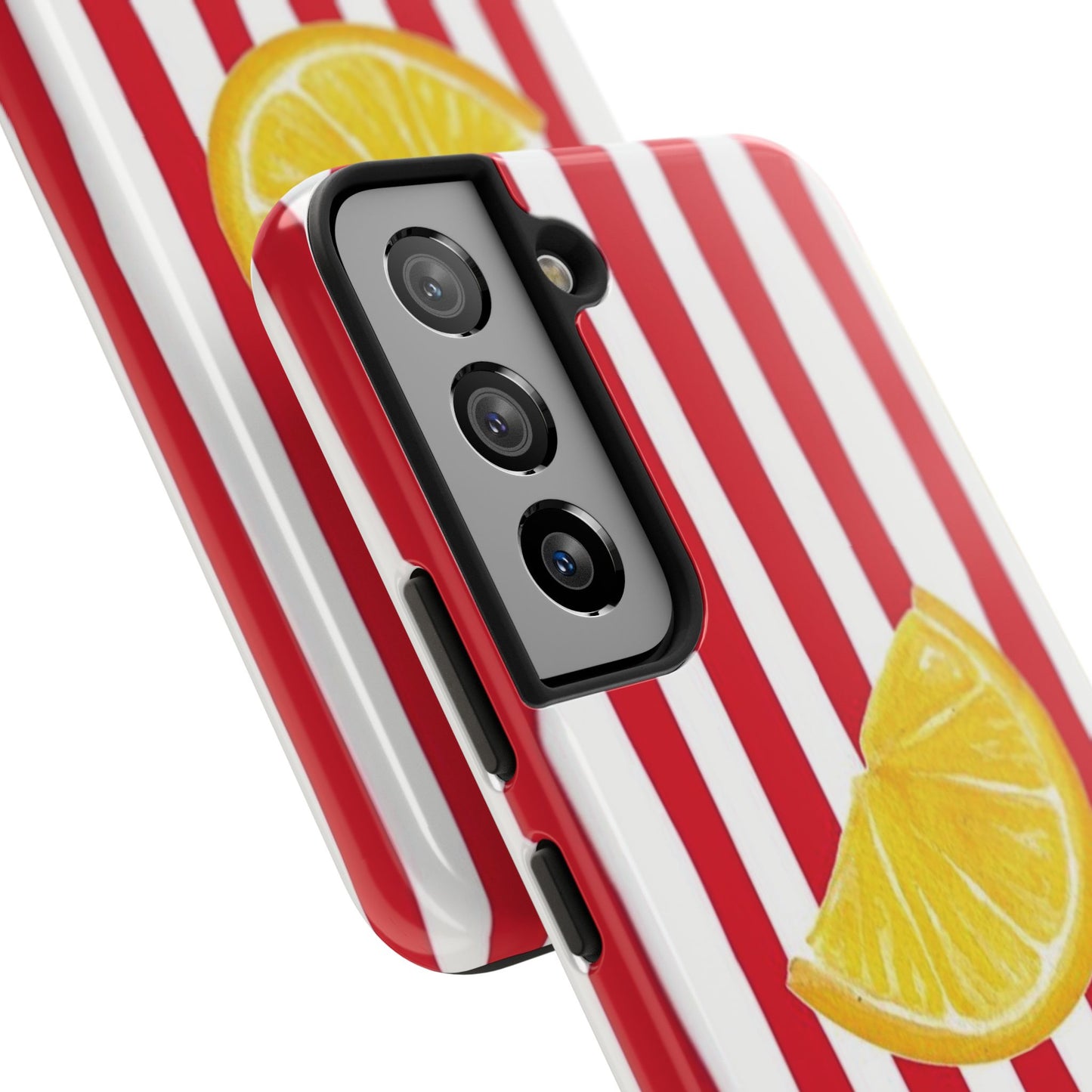 Lemon Slice Red & White Stripe Tough Phone Case