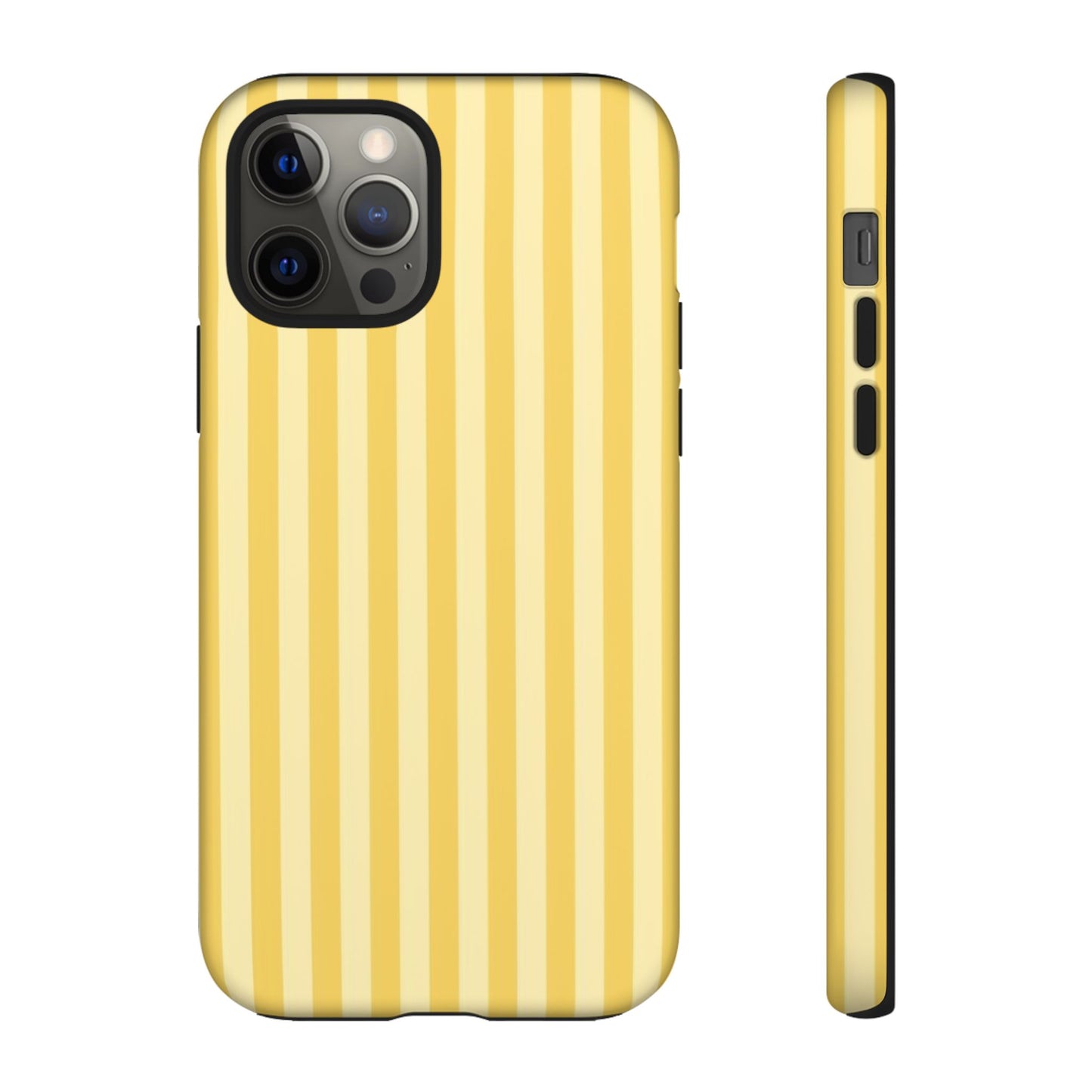 Yellow Stripe Tough Phone Case — Durable Protective iPhone Cover