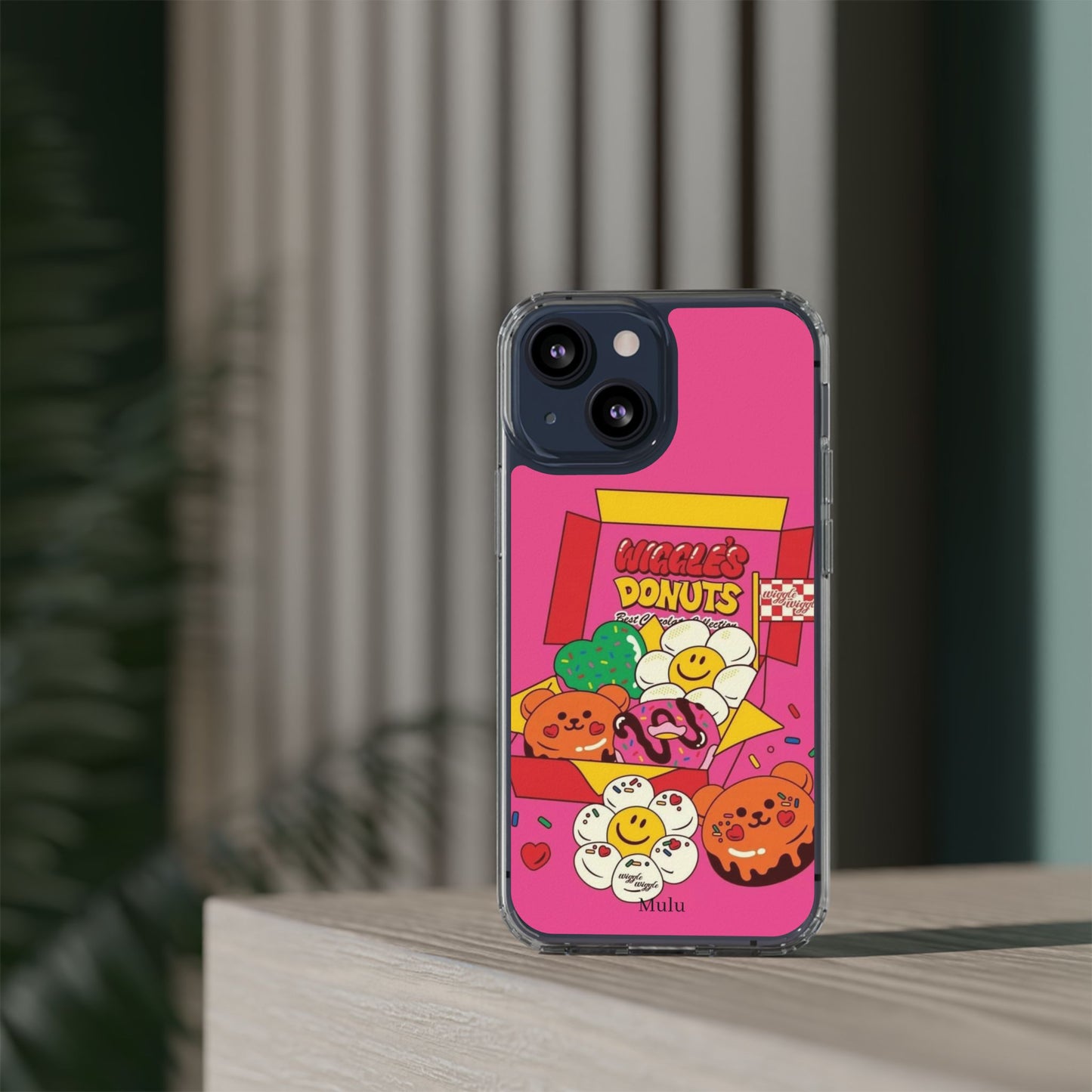 Donut Box Cute Phone Case — Clear Impact‑Resistant iPhone Cover with Smiling Donuts