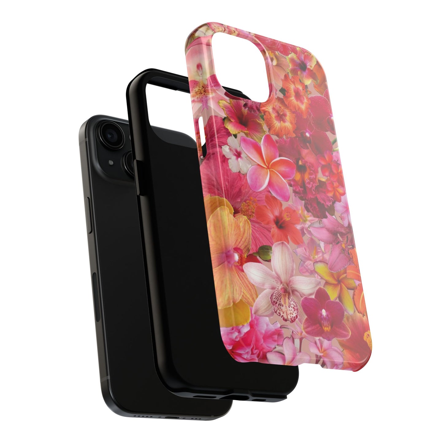 Tough Phone Case — Pink Tropical Floral Orchids Phone Cover