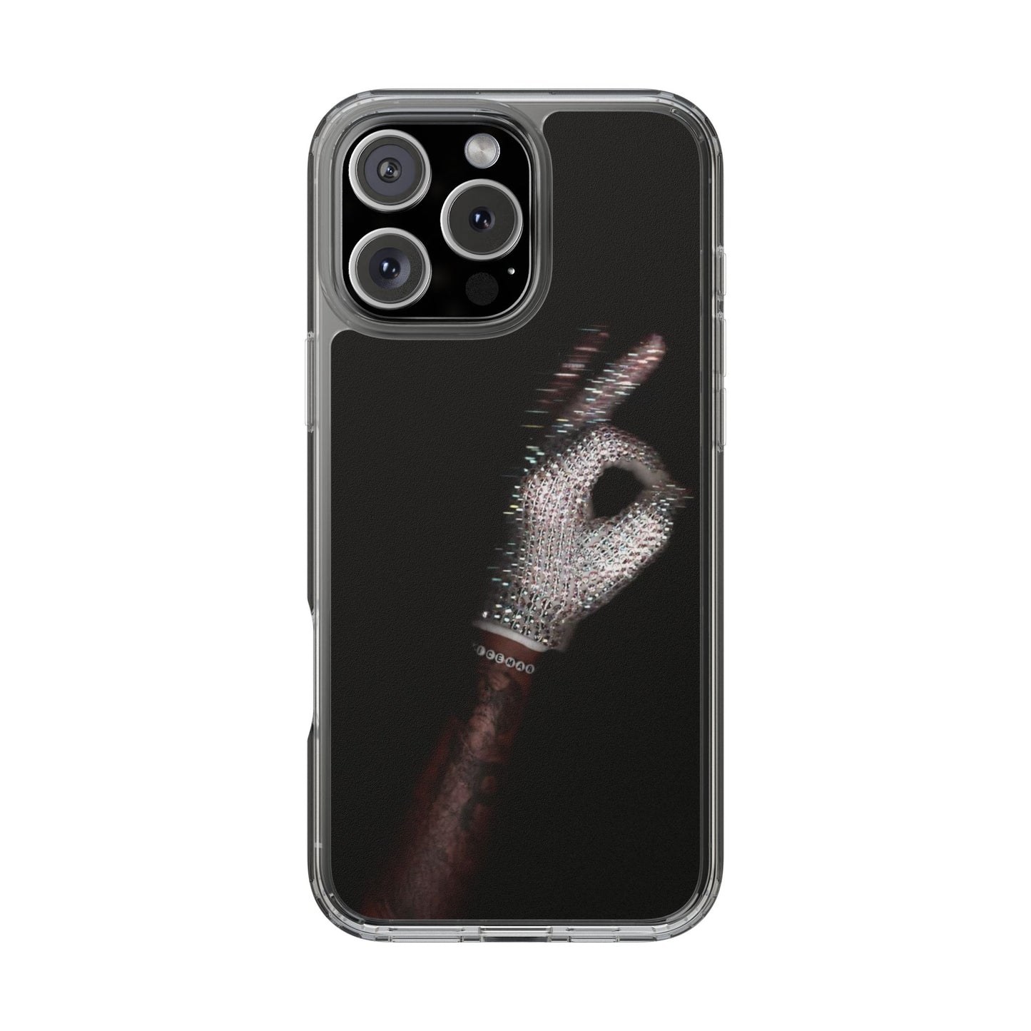 Diamond Glove OK Hand Clear Phone Case