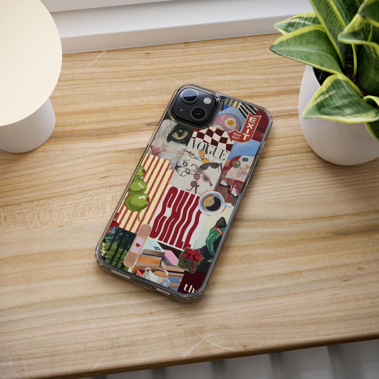 Collage Vintage Aesthetic Clear Impact-Resistant Phone Case