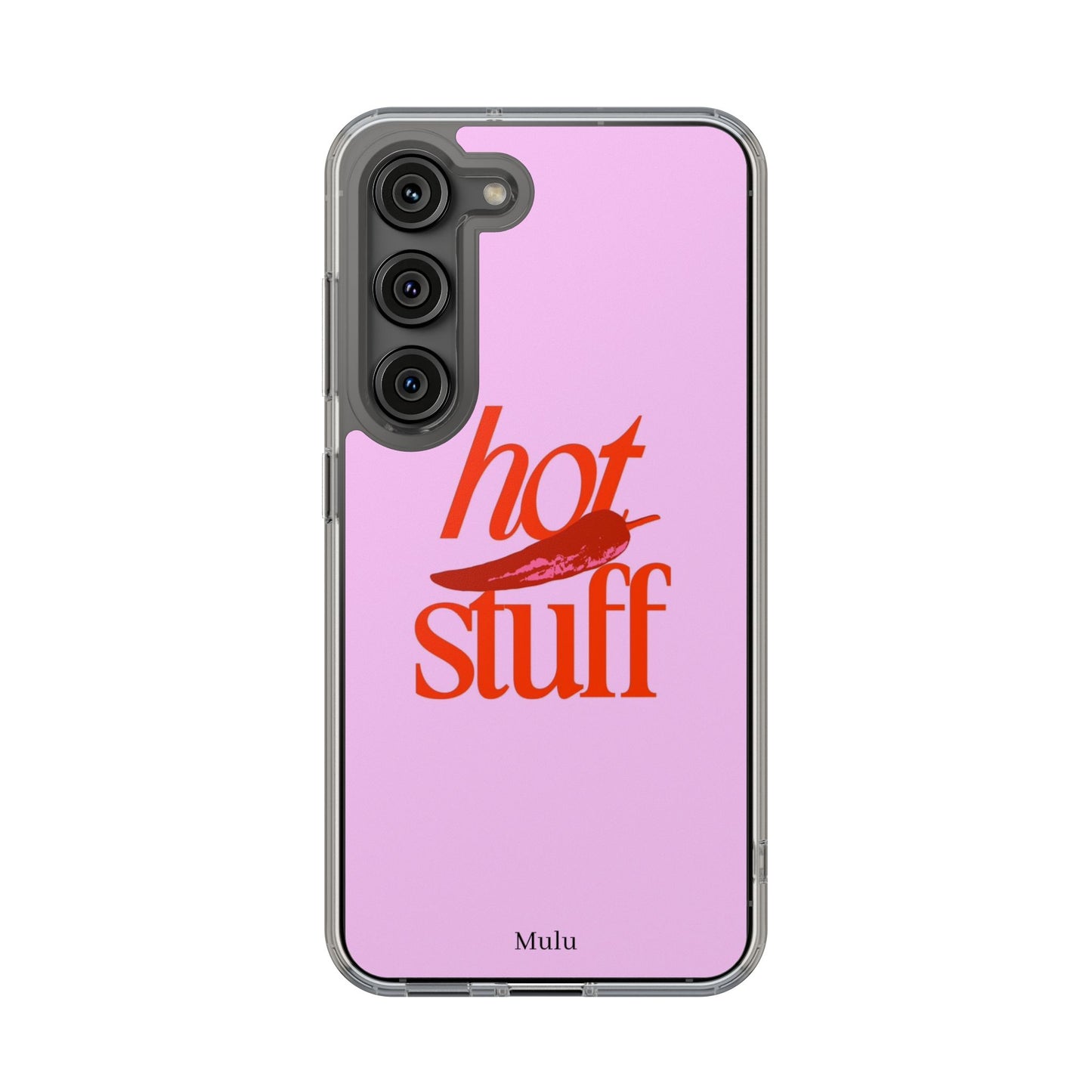 Hot Stuff Clear Impact Phone Case — Pink Retro Typography iPhone Cover