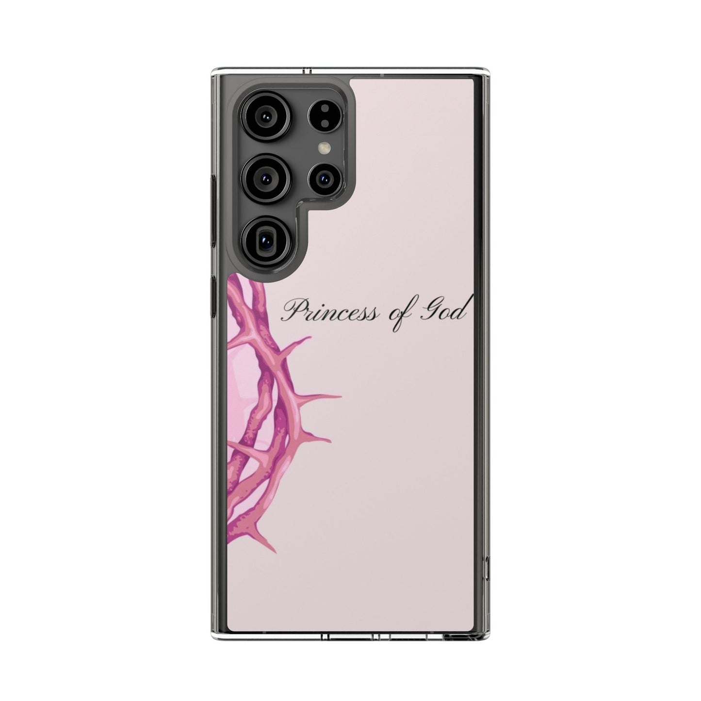Phone Case — "Princess of God" Pink Crown of Thorns Clear Impact-Resistant Case