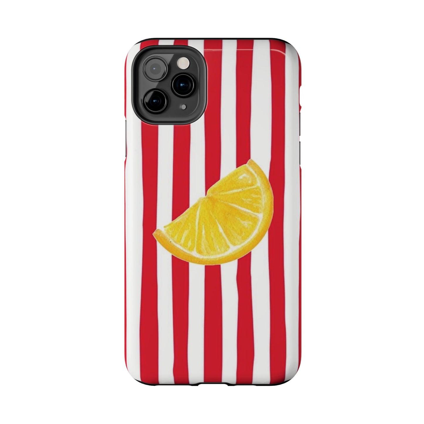 Lemon Slice Red & White Stripe Tough Phone Case