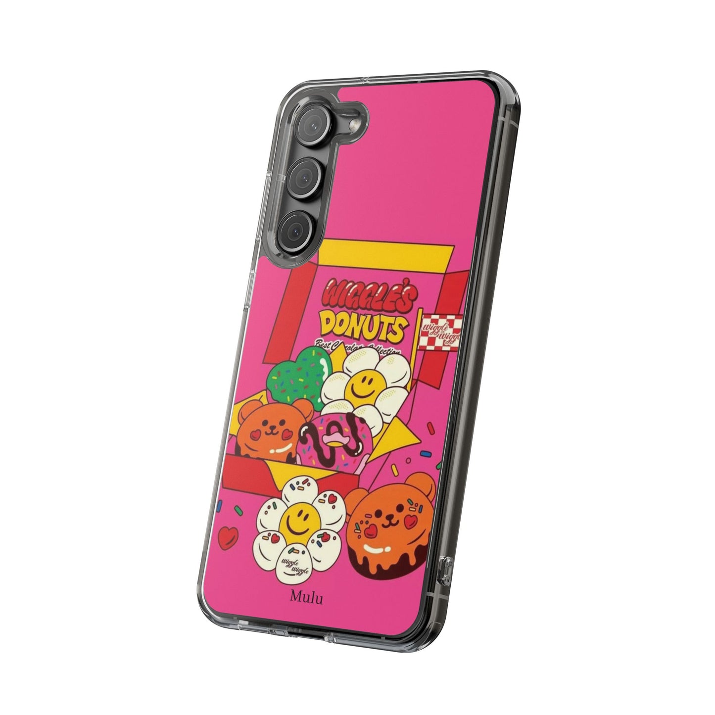 Donut Box Cute Phone Case — Clear Impact‑Resistant iPhone Cover with Smiling Donuts