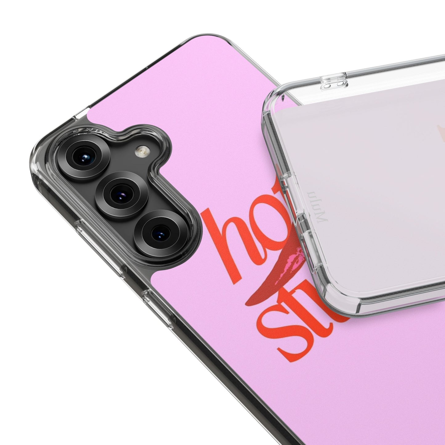 Hot Stuff Clear Impact Phone Case — Pink Retro Typography iPhone Cover