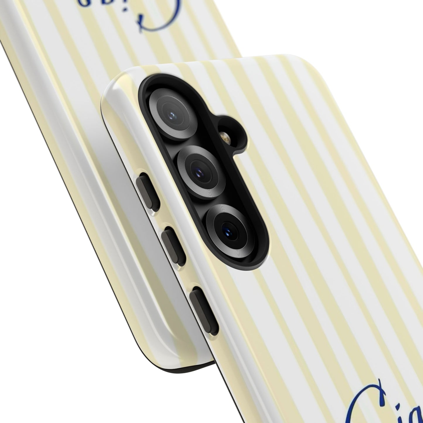 Ciao Bella Phone Case – Striped Elegant Italian Script Protective Cover
