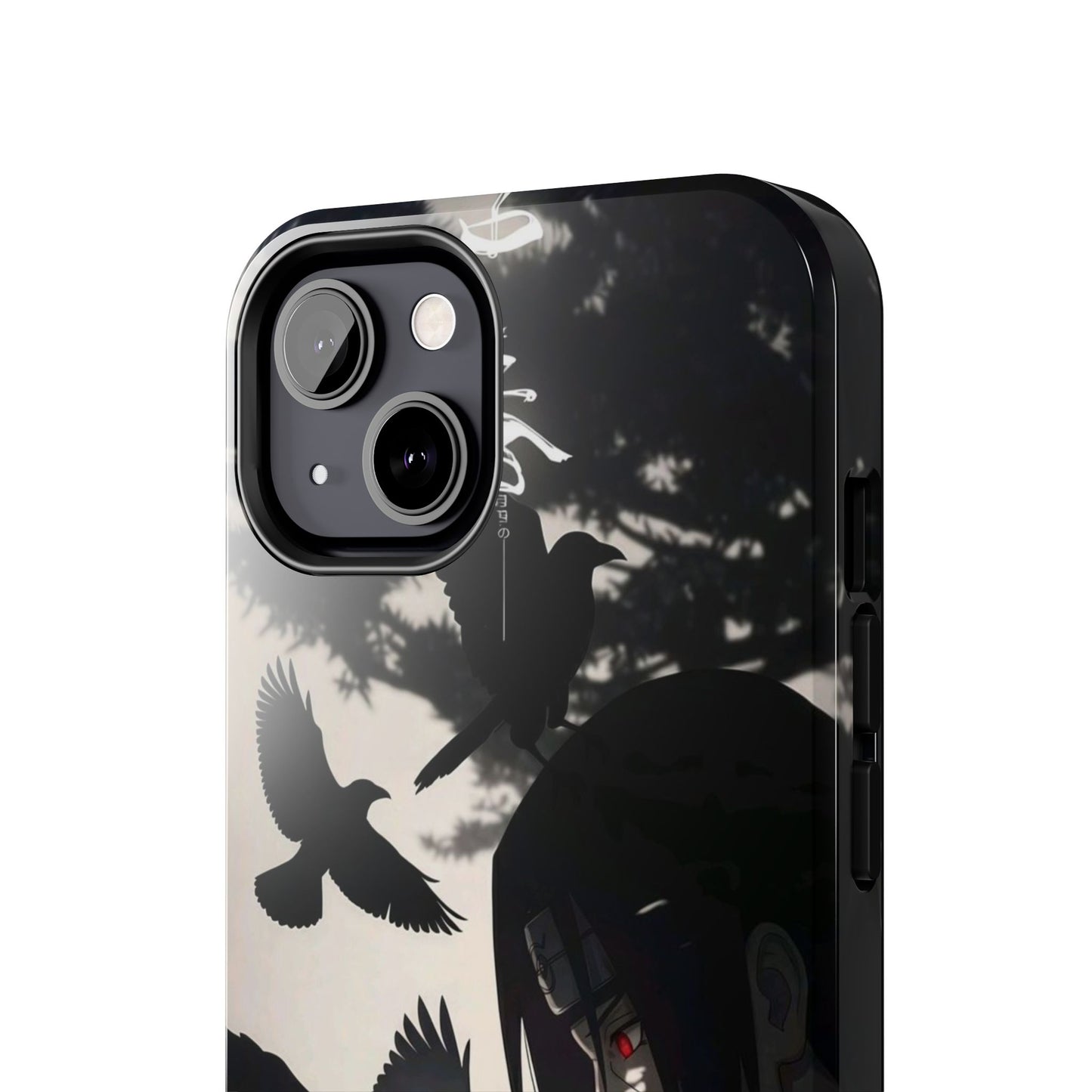 Anime Raven Silhouette Phone Case — Dark Red Eye Tough Protective Case