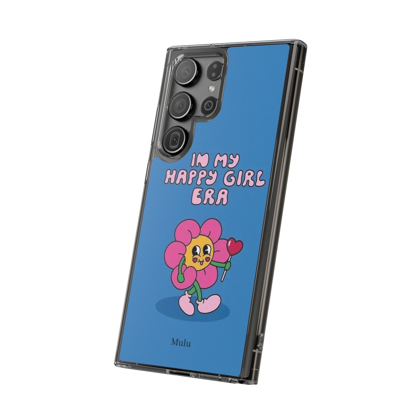 Clear Impact-Resistant Phone Case — “I’m My Happy Girl Era” Cute Flower Design