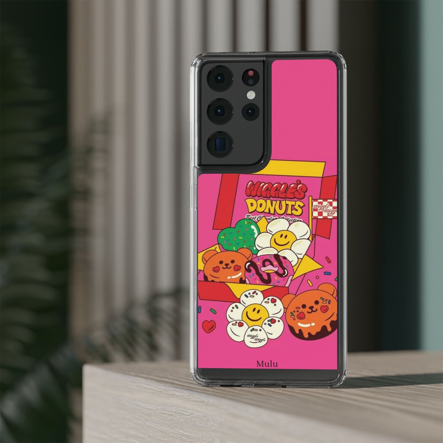Donut Box Cute Phone Case — Clear Impact‑Resistant iPhone Cover with Smiling Donuts