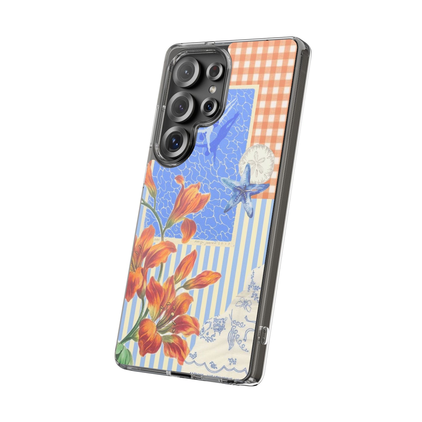 Floral Patchwork Clear Impact-Resistant Phone Case