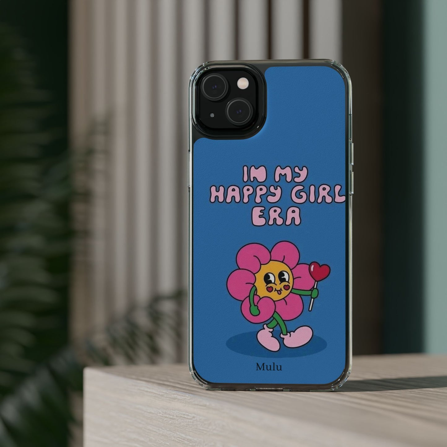 Clear Impact-Resistant Phone Case — “I’m My Happy Girl Era” Cute Flower Design
