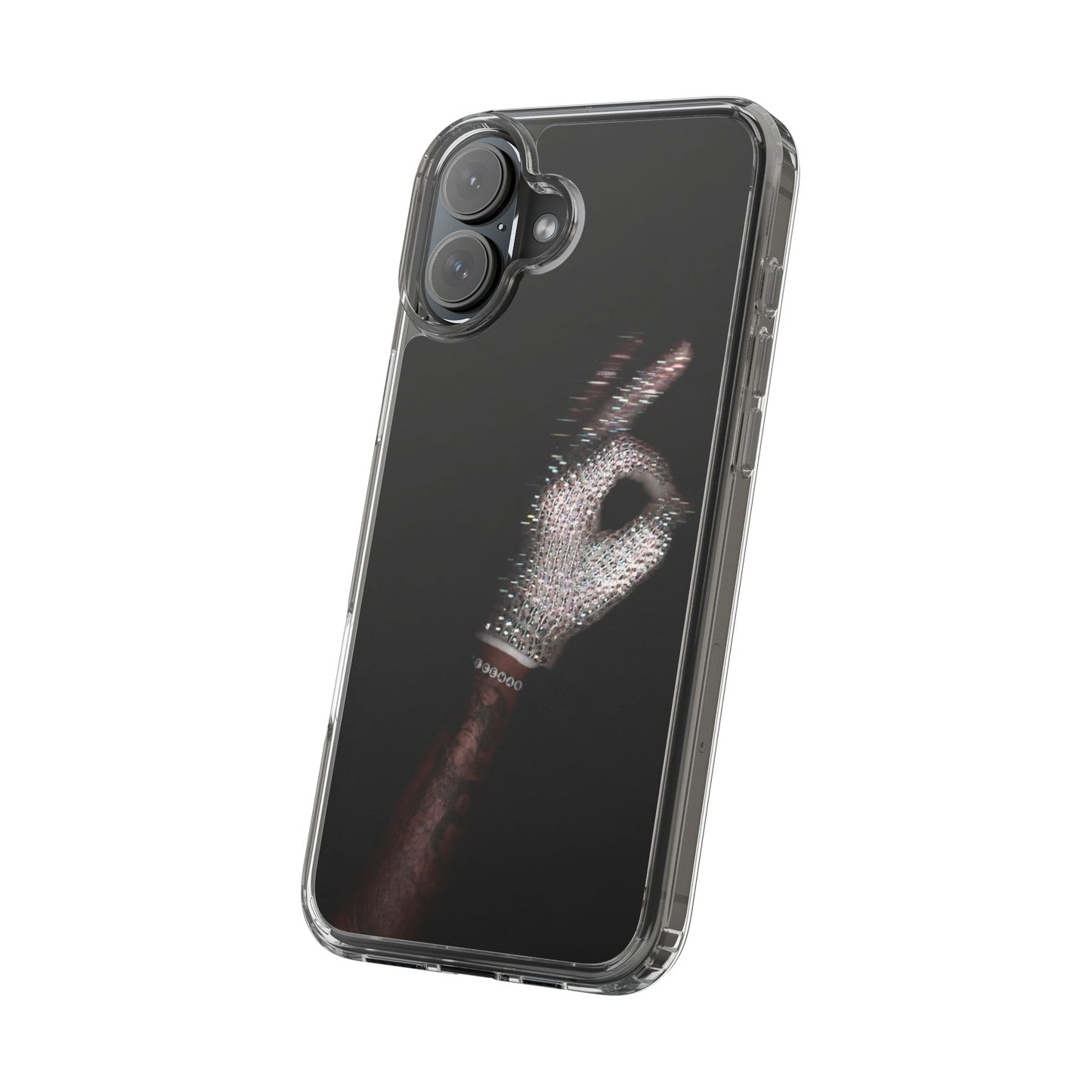 Diamond Glove OK Hand Clear Phone Case