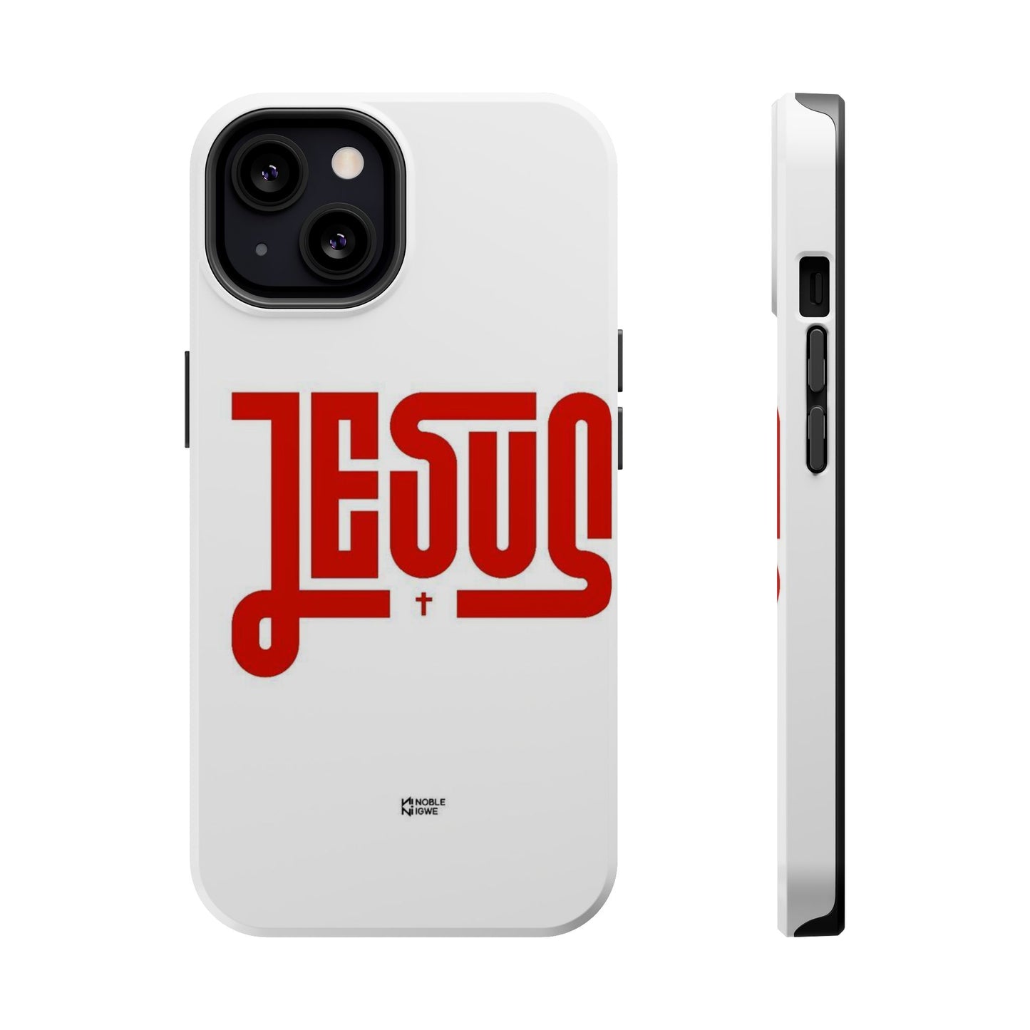 Jesus Magnetic Impact‑Resistant Phone Case — Bold Red Script Christian iPhone Cover