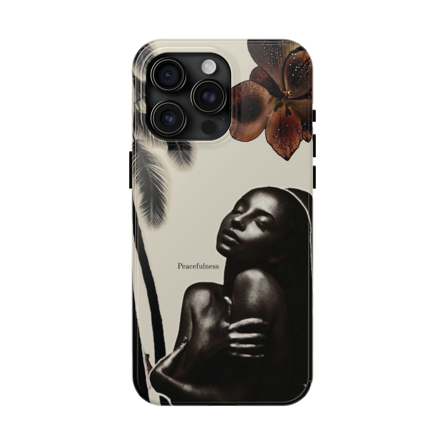 Tough Phone Case — "Peacefulness" Artistic Black Woman Floral Design