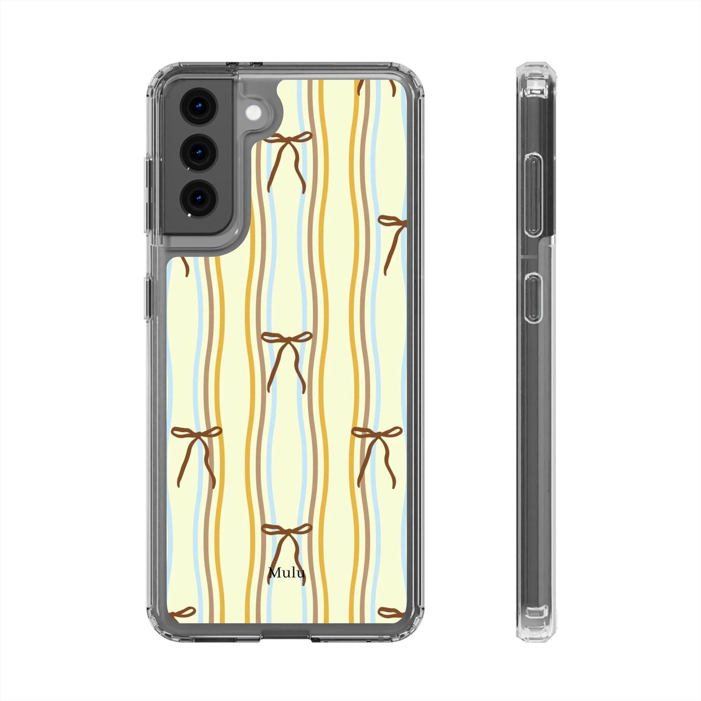 Ballet Ribbon Stripe Clear Impact Phone Case — Pastel Yellow Protective Cover