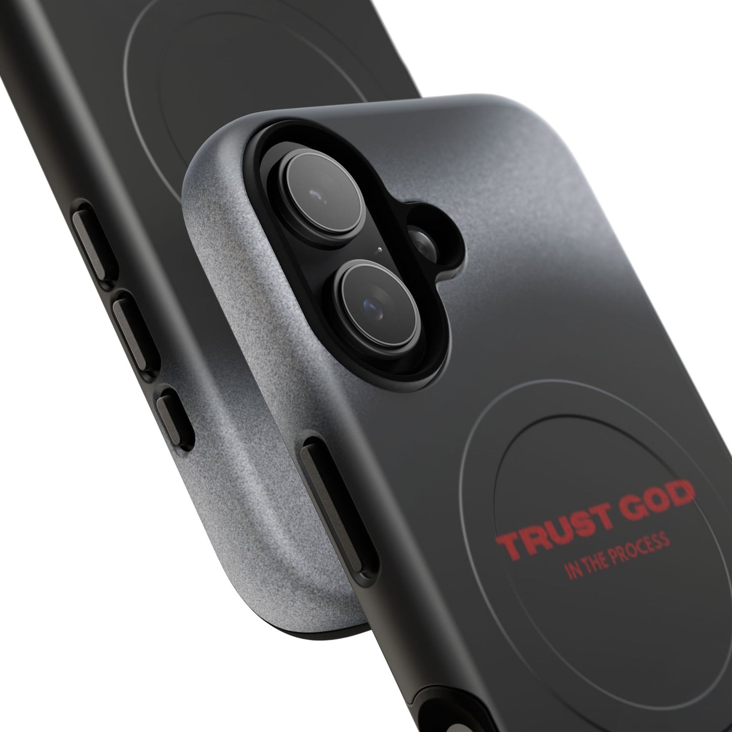 MagSafe Phone Case — "Trust God in the Process" Black Magnetic Tough Case